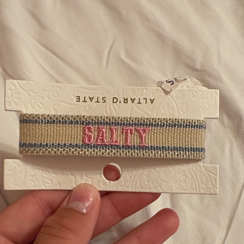 Altar'd State Pink and Tan Striped Hair Clip